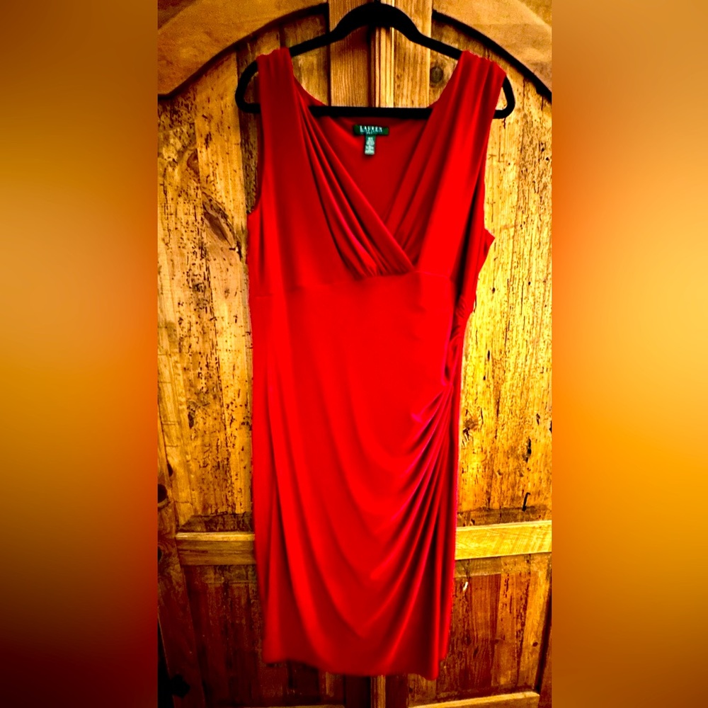 Lauren Ralph Lauren Vibrant Red Midi Dress
